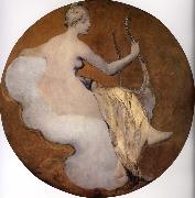 Galland Pierre Victor Esquisse peinte,la Musique ou Joueuse de lyre painting